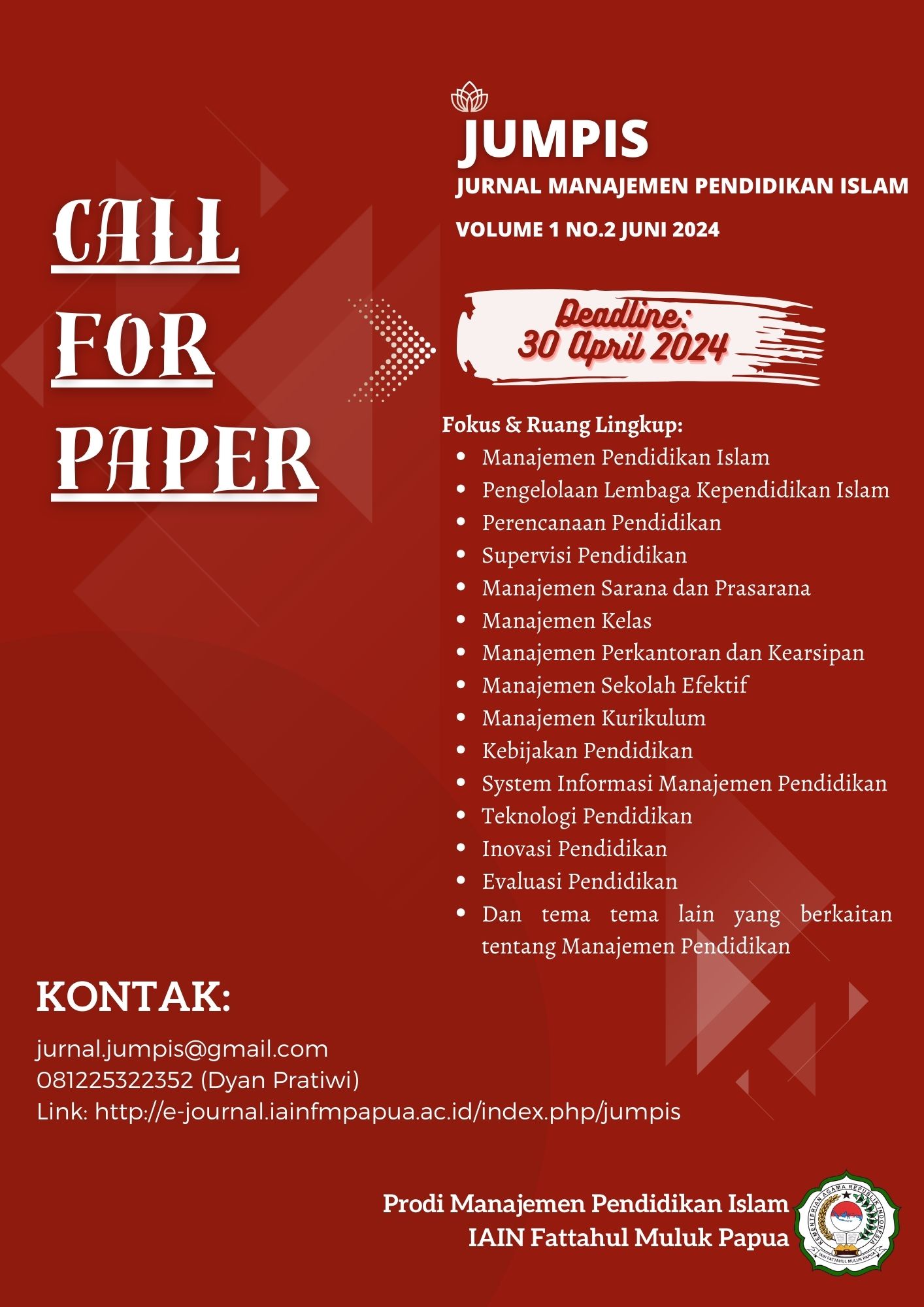 Call for Paper Vol.1, No.2